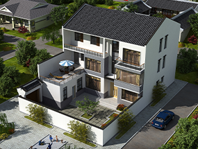 14.5×22米 三層帶廂房中式別墅 占地面積200.48平方 編號(hào):202309295879