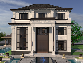 14×18.18米 三層新中式別墅 挑空門(mén)廳 占地面積188.979平方 編號(hào):202401072121